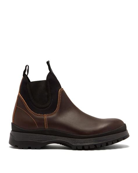 Prada brixxen leather Chelsea boot